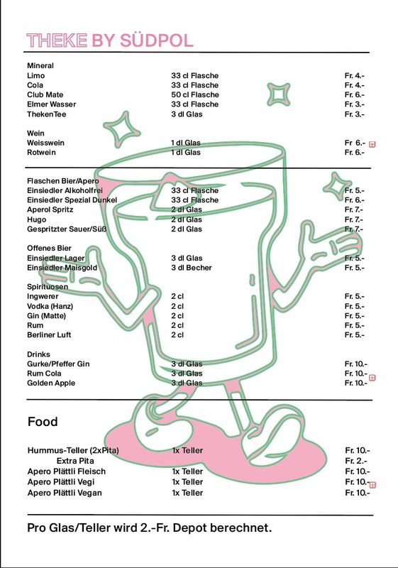 Getränkekarte für «neue» Theke