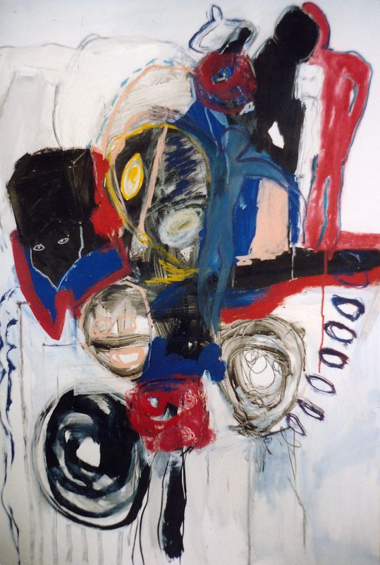 Medien
Tanz der Figuren, Acryl auf Karton, 70 x 100 cm, 1991