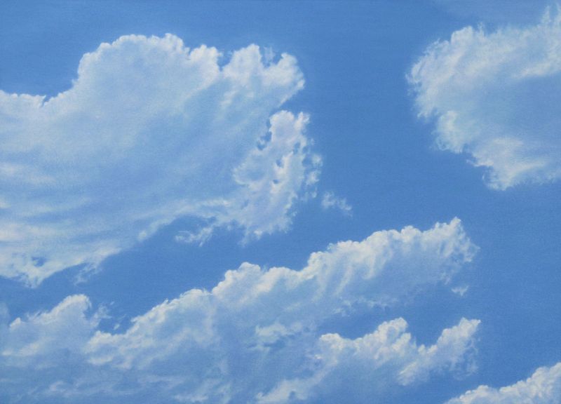 2003 Himmel Nr 24 (©2014, ProLitteris, Zürich), 67,5 x 94,5 cm, Öl und Dispersion auf Papier