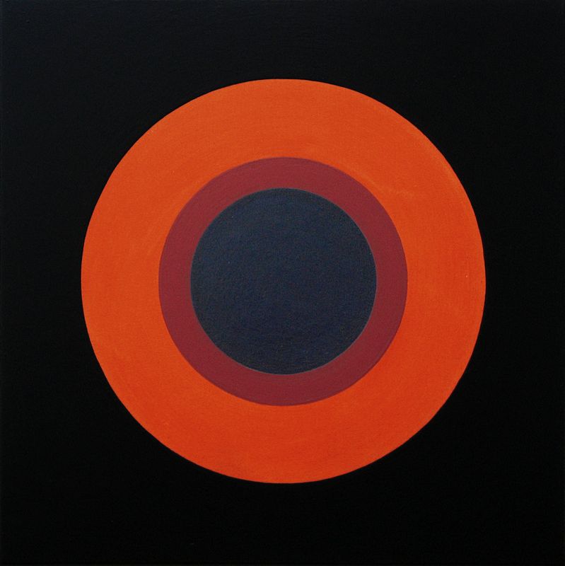 2002 Nr 10, (©2010, ProLitteris, Zürich), 75 x 75 cm; Dispersionsbinder, Pigment auf Baumwolle