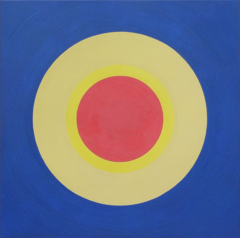 2002 Nr 12, (©2010, ProLitteris, Zürich), 90 x 90 cm; Dispersionsbinder, Pigment auf Baumwolle