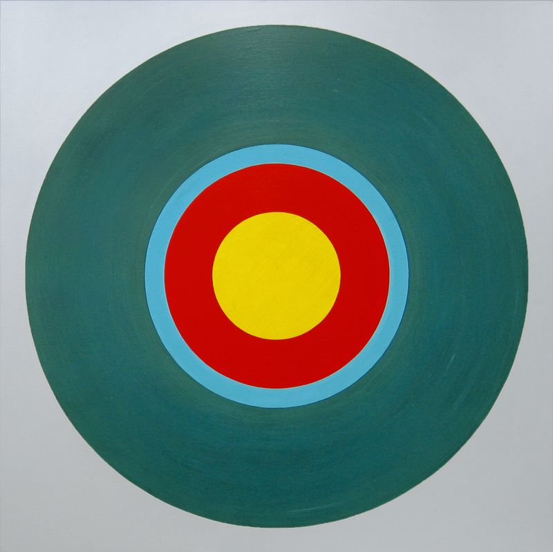 2002 Nr 16, (©2014, ProLitteris, Zürich), 115 x 115 cm; Dispersionsbinder, Pigment auf Baumwolle
