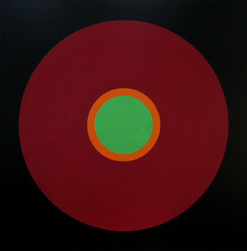 2002 Nr 15, (©2014, ProLitteris, Zürich), 115 x 115 cm; Dispersionsbinder, Pigment auf Baumwolle