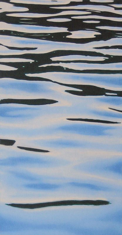 2002 Wasser Nr 3 (©2014, ProLitteris, Zürich), 73 x 37,5 cm, Öl und Dispersion auf Papier