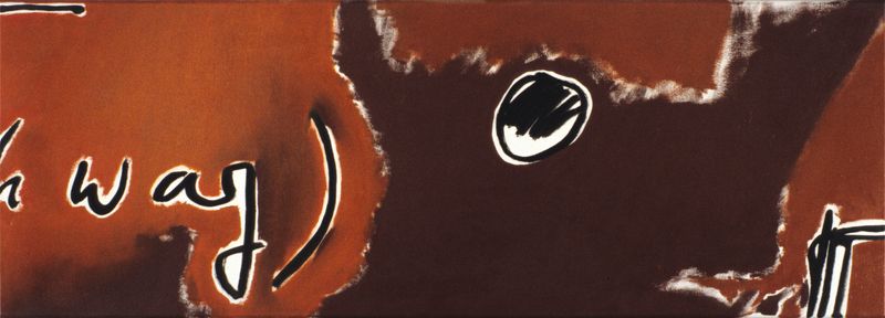 1992/96-97 Nr 2 (©2014, ProLitteris, Zürich), 30 x 85 cm, Öl auf Baumwolle, (Privatbesitz)