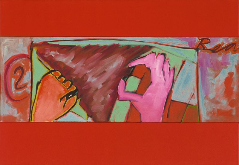 1992/96-99 Nr 4 (©2014, ProLitteris, Zürich), 58 x 85 cm (dreiteilig), Öl auf Baumwolle