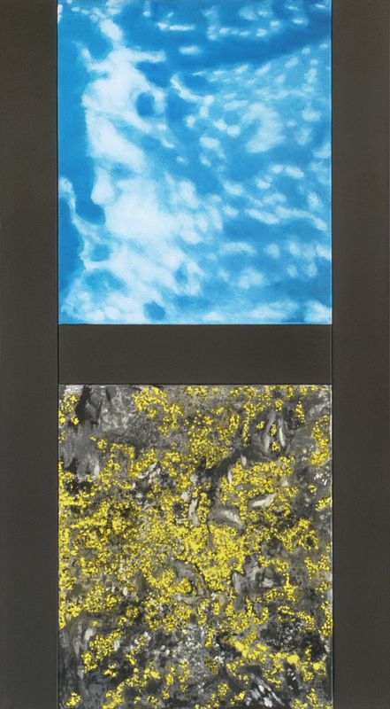 1998-99 Nr 28 &quot;Himmel und Flechten verbunden mit H&quot; (©2014, ProLitteris, Zürich), 157 x 86 cm (fünfteilig), Öl auf Baumwolle