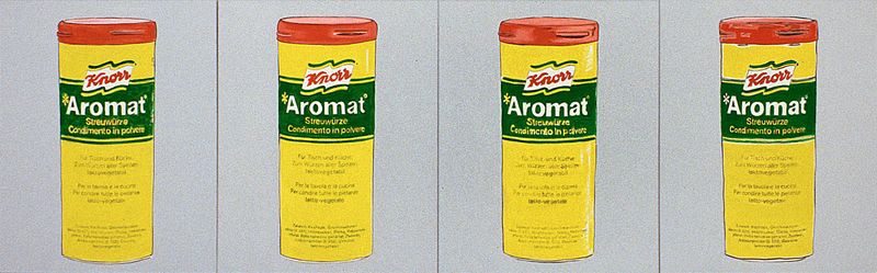 2000/01 Aromat, (©2014, ProLitteris, Zürich), 61 x 204 cm, Öl auf Baumwolle, vierteilig