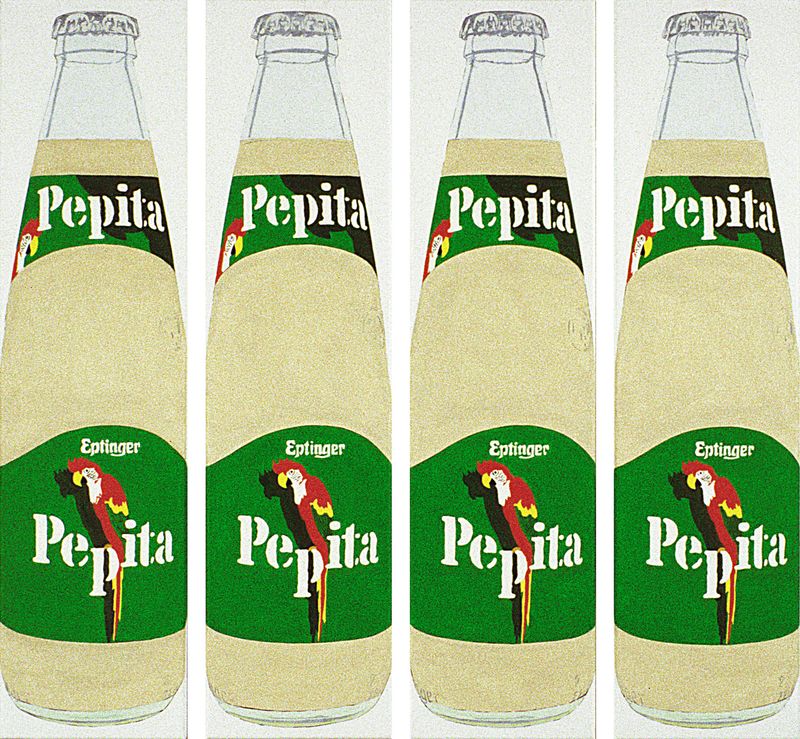 2000/01 Pepita, (©2014, ProLitteris, Zürich), 72 x 78 cm, Öl auf Baumwolle, vierteilig