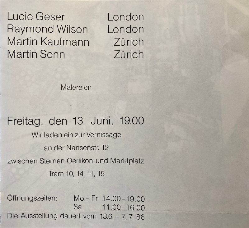 Lucie Geser Raymond Wilson Martin Kaufmann Martin Senn