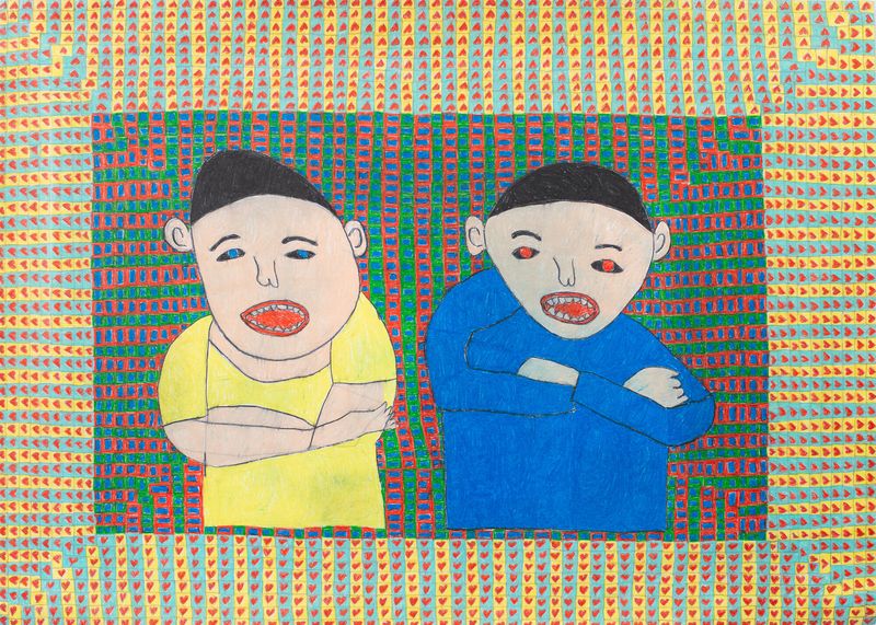 o.t., 2025 Buntstift auf Papier, 50 × 70 cm