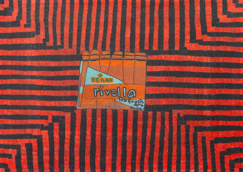 o.t., 2025 Buntstift auf Papier, 50 × 70 cm