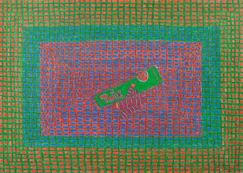 o.t., 2025 Buntstift auf Papier, 50 × 70 cm