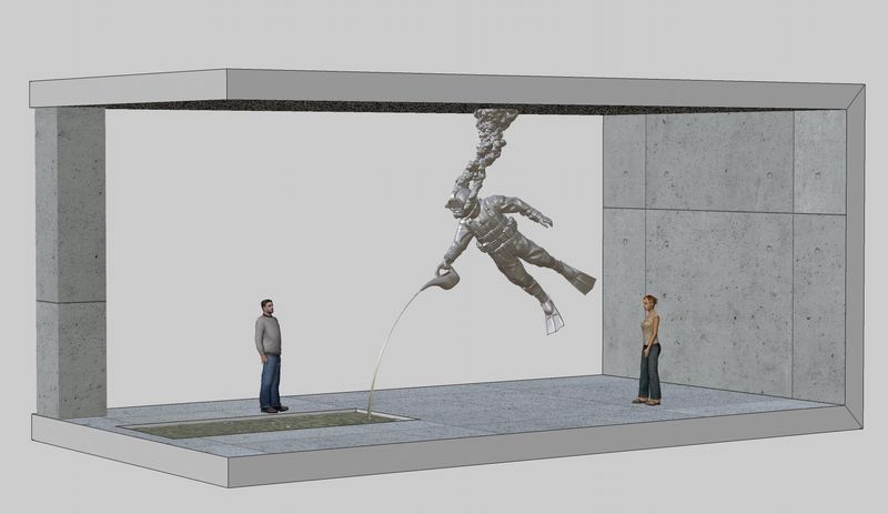 Auffangbecken: Im Boden eingelassen. (Dimension offen.)