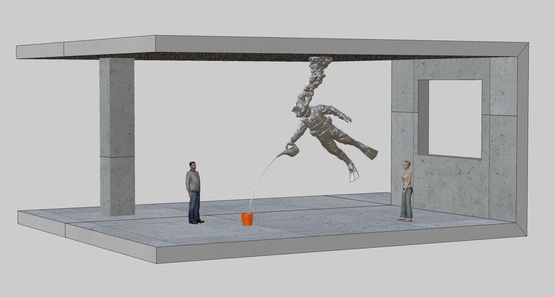 Auffangbecken: Einem Eimer nachempfunden.