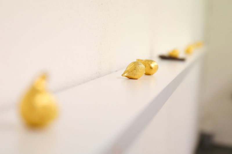 NOTTA CAFLISCH. Tulpenmanie. 2019. Bronze vergoldet. ca. 5 x 4 x 3.5 cm. Micheles-Photographie, Chur