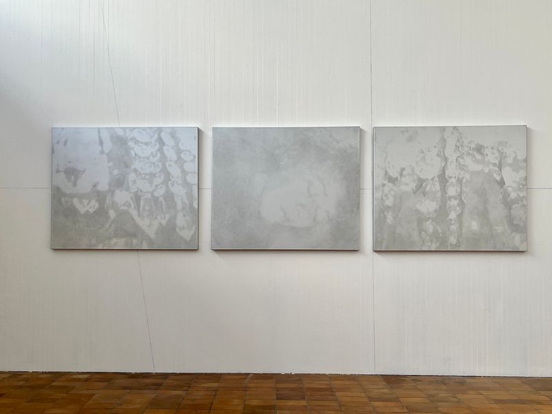 Ausstellungsansicht TANGENTE_N, Kunstraum Hochdorf, 2022. Annatina Graf. Werke aus der Serie ANOTHER WORLD.