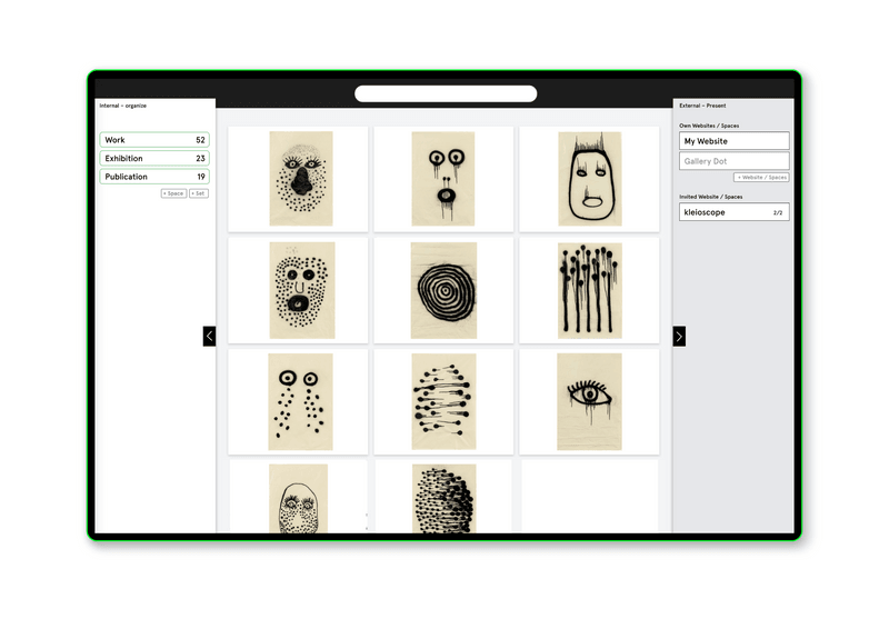 Work archive – your catalogue raisonné with images, text, and sound
