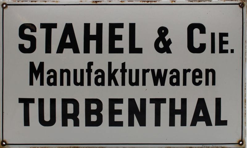 Emailleschild Stahel