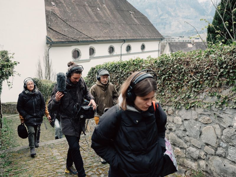 «Inner Voices» performed with Tim Shaw in Altdorf, SwitzerlandThe soundwalk was developed in collaboration with Martina Lussi, Patricia Jäggi and Tim Shaw and performed in duos.Photos by Mathias Arnold