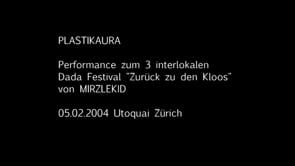 Performance "Plastik Aura" von Mirzlekid am Mythenquai in Zürich