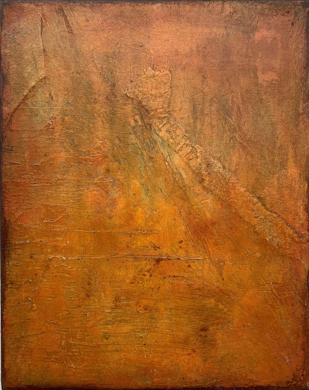 Acryl, Teer und Zellulose auf Leinwand