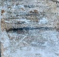 Acryl, Teer und Zellulose auf Leinwand