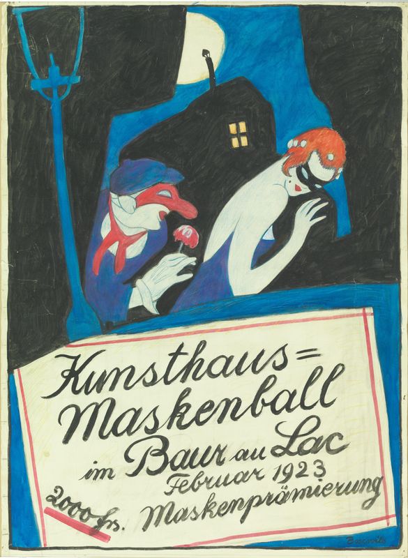 Kunsthaus-Maskenball 1923, Plakatentwurf von Boscovits.