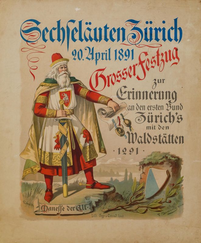 Sechseläutenplakat 1891 von Friedrich Boscovits sen.