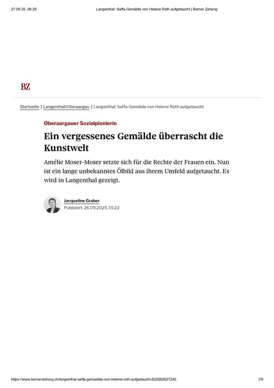 Berner Zeitung Im Haus der grossen Frau