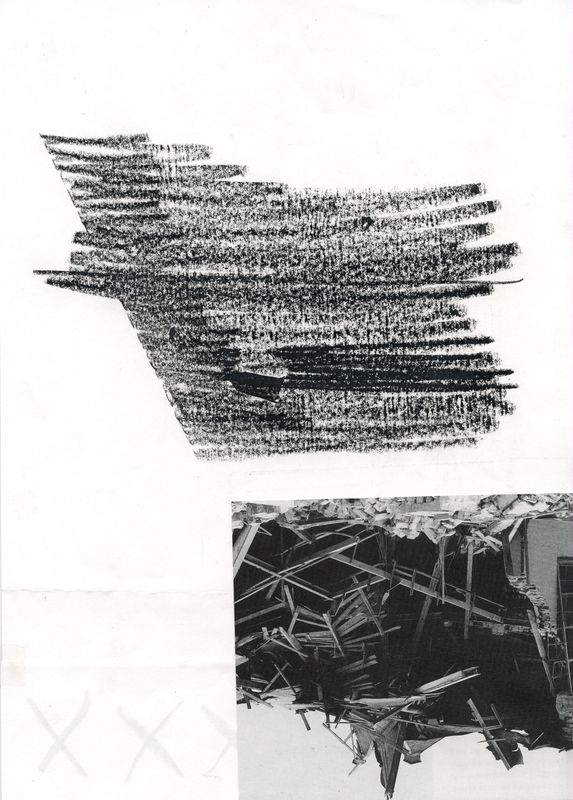 Thell withinkin... (--80) Kreide, Cutout auf Papier, 29.7 x 21 cm