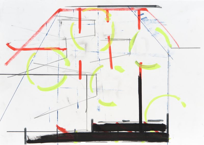 Untitled (UB II, 16) Marker, Graphit auf Papier, 29,7 x 21cm