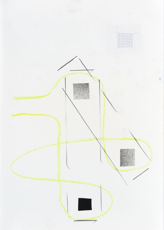 Untitled (UB II, 12) Kreide, Cutouts, Graphit auf Papier, 29,7 x 21cm