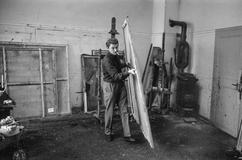 Marcel Schaffner in seinem Atelier, Basel, 1962