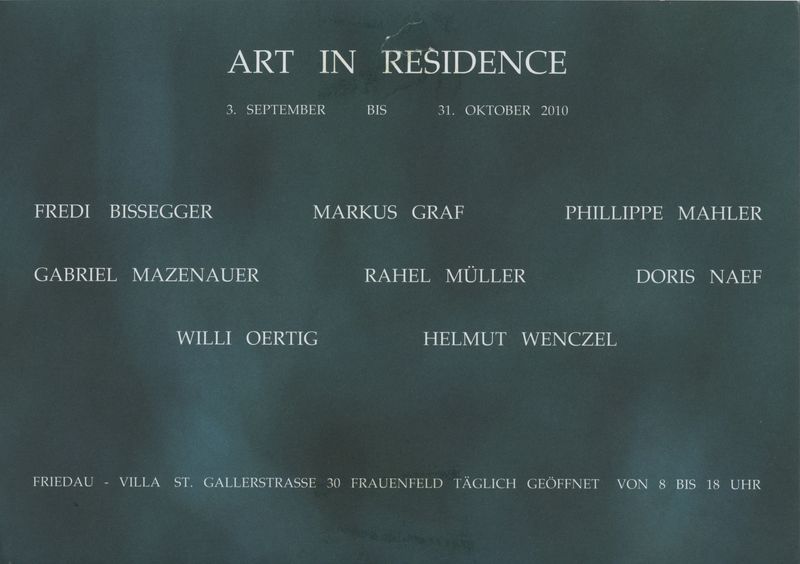 Friedau Art, 2010, Art in Residence