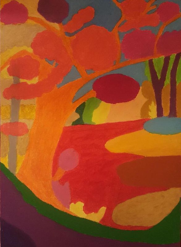 Zauberwald, 42 x 29,7 cm, Ölpastell auf Papier