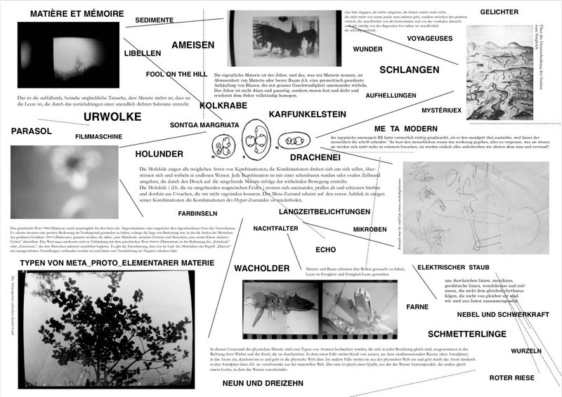 Faltblatt zur Aussstellung "Sturzwunder, Dämonen und Trugbilder"