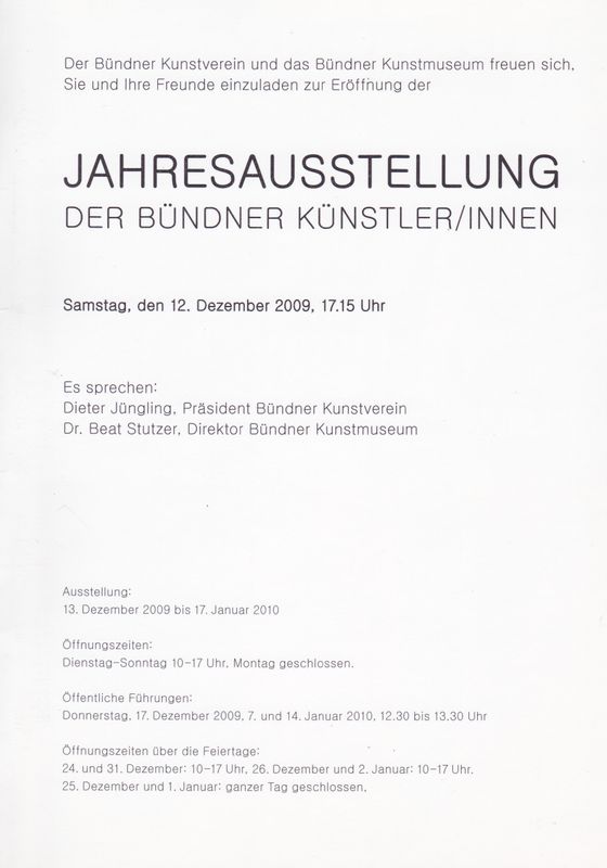 Gestaltung von Plakat und Einladungskarte: Remo Alig / Marionna Fontana