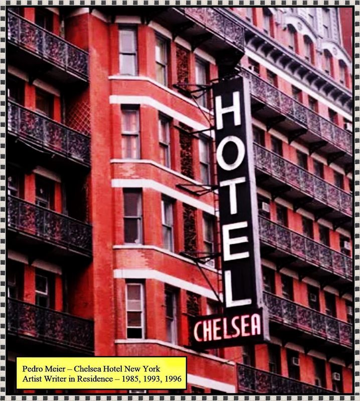 Pedro Meier – New York Chelsea Hotel – Artist Writer in Residence Atelier New York 1985, 1993, 1996 – Pedro Meier Schriftsteller, Multimedia Artist, Kunstnomade, Berlin, Gallery Bangkok BACC, Beat Generation, DADA FLUXUS – Atelier Kunsthalle Olten Offspace – TriBeCa Gallery Guide – New York’s Most Vibrant Art Scene – Kunstszene New York MoMA Upper East Side