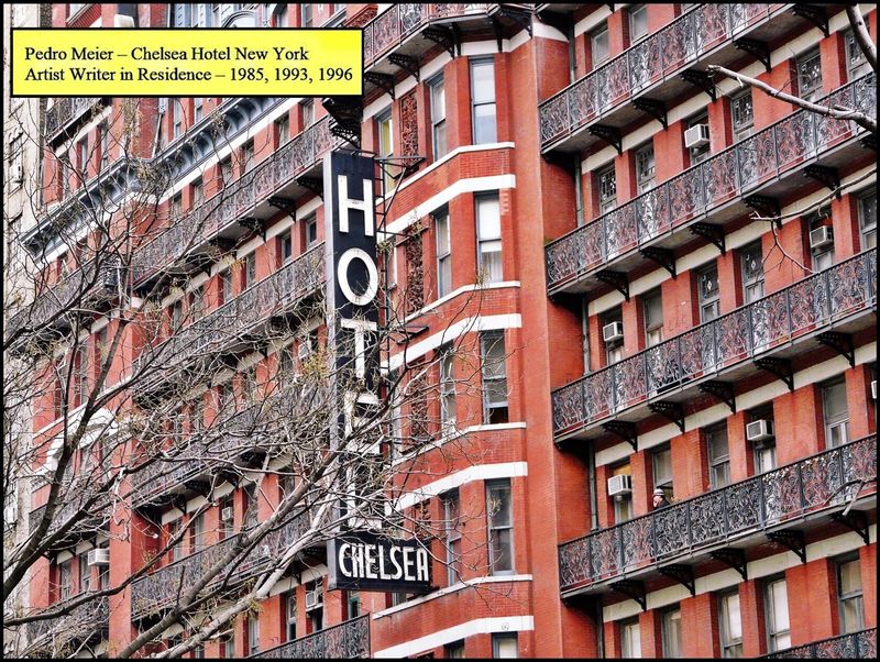 Chelsea Hotel New York – Atelier Pedro Meier Artist Writer in Residence New York USA, 1985, 1993, 1996 – Pedro Meier Schriftsteller und Multimedia Artist, Kunstnomade, Berlin, Bangkok, Atelier Kunsthalle Olten Offspace, Beat Generation, Gesamtkunstwerk DADA FLUXUS – Künstlerlexikon SIKART Zürich – Visarte Schweiz – Kunstszene New York MoMA Upper East Side – TriBeCa Gallery Guide – New York’s Most Vibrant Art Scene