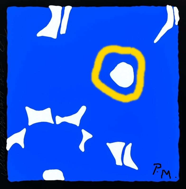 Pedro Meier – UFO am Morgenhimmel – aus Zyklus » Wolken & Himmel « – Lyrische Abstraktion – Symbolismus, Surrealismus, Imaginär, Pentimenti, Palimpsest – Mixed Media 2023 – Artwork by Pedro Meier Artist & Writer, Visarte, Künstlerlexikon SIKART Zürich – Ateliers: Niederbipp am Jurasüdfuss – Kunsthalle Olten Offspace – Studio & Atelier in Bangkok BACC Thailand