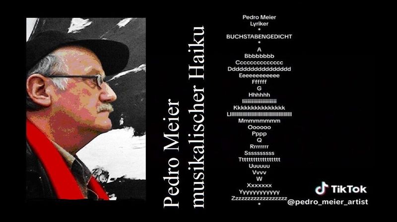 Pedro Meier Lyriker BUCHSTABENGEDICHT Musikalischer Haiku Experimentelle Lyrik, Klanggedicht, Avantgarde, DADA FLUXUS Saiteninstrument Mandoline, Banjo, Balalaika Literaturfestival 2024 – Melodie & Komposition von Pedro Meier Artist