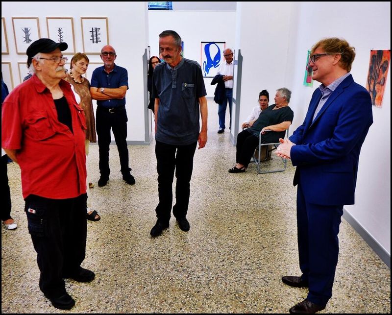 Pedro Meier – Otto Lehmann, Maler – Christoph Vögele, Konservator – Vernissage Kunstmuseum Solothurn 2019 – Foto Kunstmagazin Vitaltransformer Zürich – Pedro Meier, Lyriker, Multimedia Artist, Schriftsteller, Netzkunst