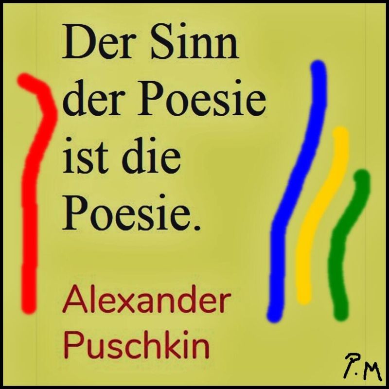 Pedro Meier – Zitat zum Tag – » Der Sinn der Poesie ist Poesie « – Alexander Puschkin – Pedro Meier, Lyriker, Multimedia Artist, Schriftsteller, Niederbipp &amp; Anderswo – Autorenlexikon AdS Schweiz, Künstlerlexikon SIKART Zürich *
https://de.wikipedia.org/wiki/Pedro_Meier
Pedro Meier Wikipedia
*