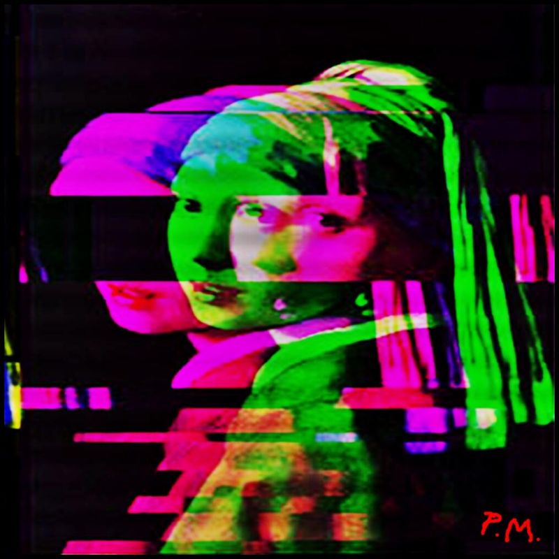 Pedro Meier – Mädchen mit Perlenohrring auf schwarzem Grund – Paraphrase zu Jan Vermeer – Glitch Art 2025 Artwork by Pedro Meier, Lyriker Schriftsteller Multimedia Artist, Künstlerlexikon SIKART Zürich, Autorenlexikon AdS Schweiz *
https://de.wikipedia.org/wiki/Pedro_Meier
Pedro Meier – Wikipedia
*