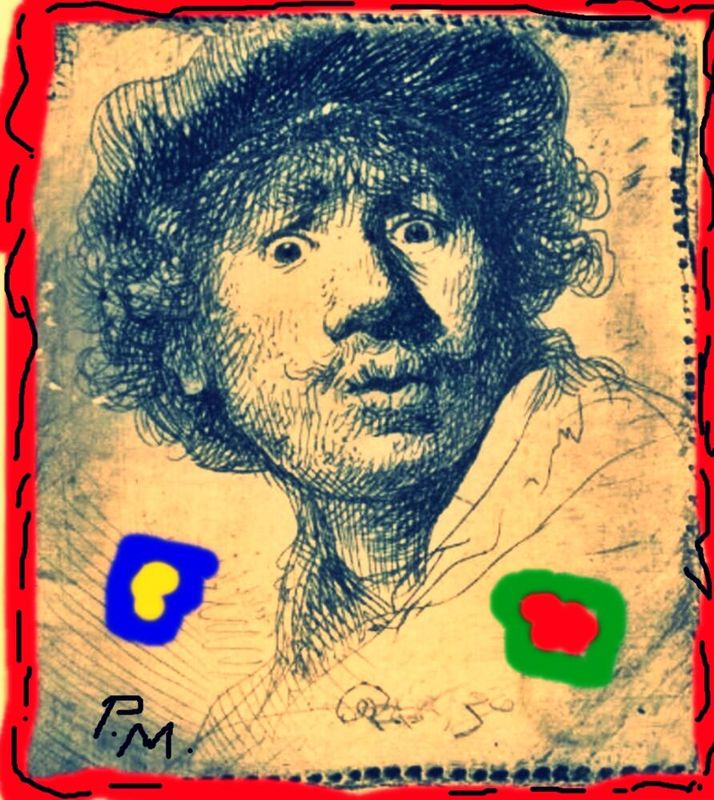 Pedro Meier, Übermalte Meisterwerke, Rembrandt van Rijn, Selbstbildnis mit Mütze, Radierung Kaltnadel 1630. Pentimenti, Overpainted Photographs Artwork by Pedro Meier, Schriftsteller, Multimedia Artist, Conceptual Art, Spoken Word Performance, Serendipity – www.literaturport.de/lexikon/pedro-meier/ *
https://de.wikipedia.org/wiki/Pedro_Meier – Wikipedia
*