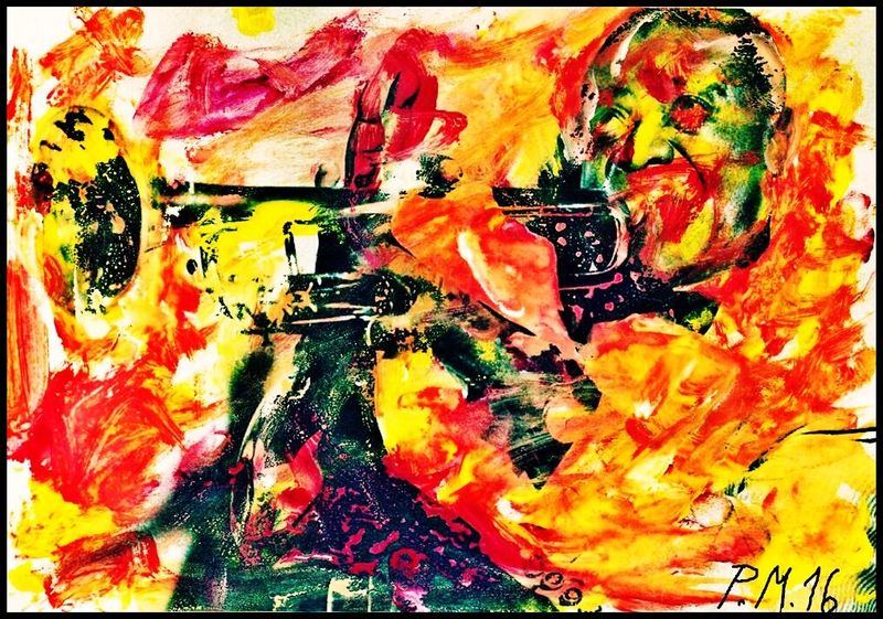 Pedro Meier, Louis Armstrong, New Orleans Jazz, Mixed Media, Artwork 2016 by Pedro Meier Lyriker Schriftsteller, Multimedia Artist, Conceptual Art, Spoken Word Performance, Niederbipp Jurasüdfuss, Künstlerlexikon SIKART Zürich, Autorenlexikon AdS Schweiz – www.literaturport.de/lexikon/pedro-meier/ *
https://de.wikipedia.org/wiki/Pedro_Meier – Wikipedia
*