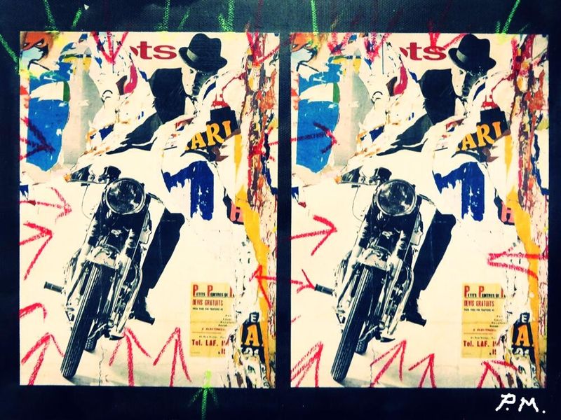 Pedro Meier – Motorradfahrer – Collage, Plakatabriss, Décollage, Überarbeitet – Mixed Media auf Papier auf Leinwand, DADA FLUXUS, 2014 Artwork by Pedro Meier, Schriftsteller Artist – www.literaturport.de/lexikon/pedro-meier/ *
https://de.wikipedia.org/wiki/Pedro_Meier – Wikipedia
*