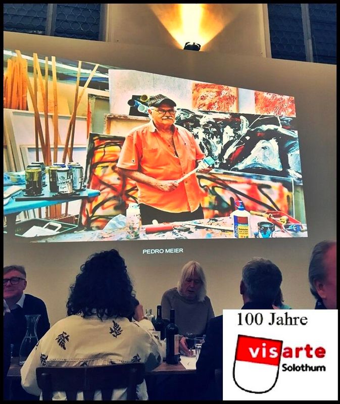 Pedro Meier, 100 Jahre Visarte Solothurn, Festakt im Haus zur Kunst St. Joseph, Solothurn, Diashow Solothurner Künstler, Photo 2025 by Pedro Meier, Lyriker, Schriftsteller, Multimedia Artist, Conceptual Art, Spoken Word Performance, Niederbipp Jurasüdfuss – www.literaturport.de/lexikon/pedro-meier/ *
https://de.wikipedia.org/wiki/Pedro_Meier – Wikipedia
*