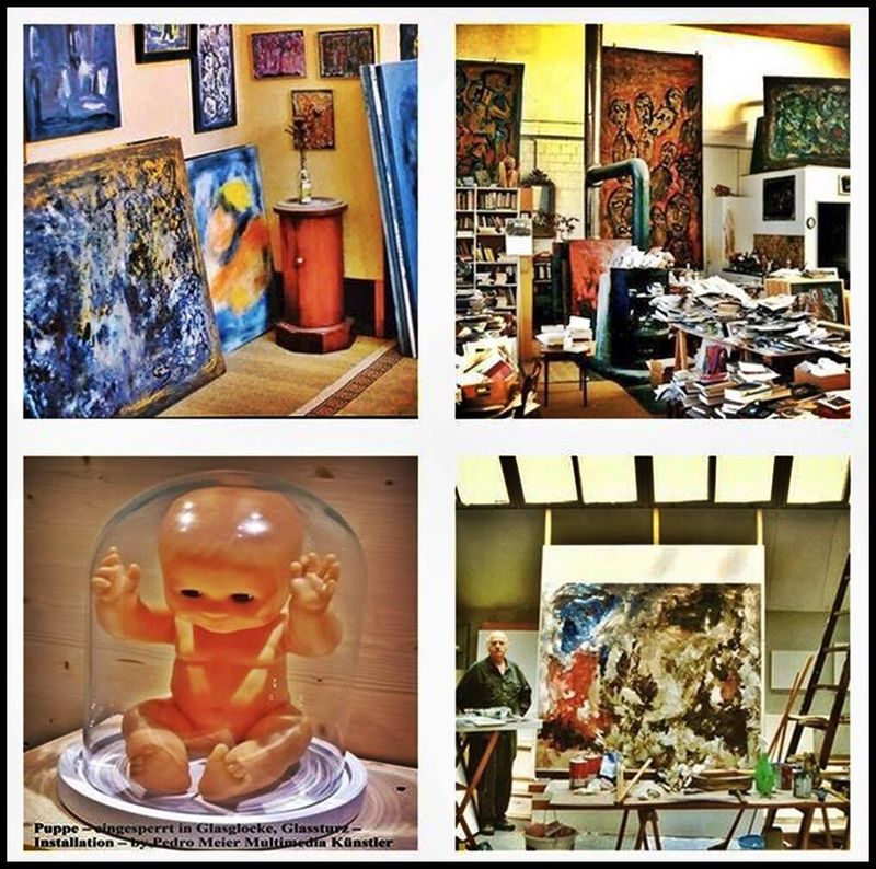 Pedro Meier Atelierimpressionen, Kybernetischer Realismus, Sirius-Kybernetik, Shedhalle, Puppe in Glasglocke, Kanonenofen, Wunderkammer, Panoptikum, Kuriositätenkabinett, Artwork 2001 by Pedro Meier Schriftsteller, Multimedia Artist, Visarte SIKART Zürich – www.literaturport.de/lexikon/pedro-meier/ *
https://de.wikipedia.org/wiki/Pedro_Meier – Wikipedia
*